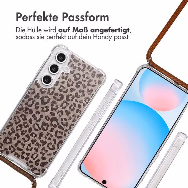 imoshion Design Hülle mit Band Samsung Galaxy S24 FE - Leopard Mood
