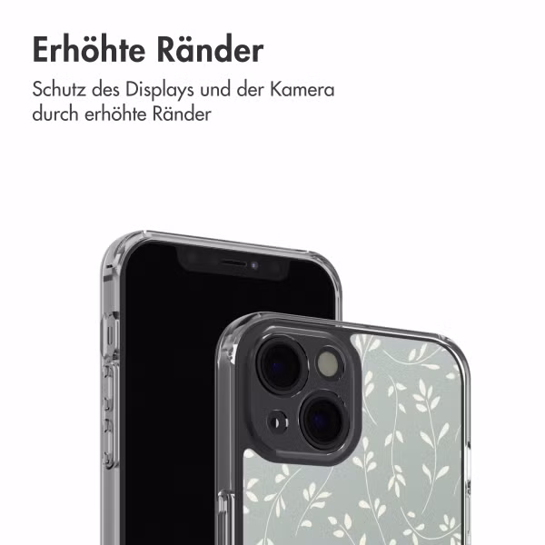 imoshion Design Hülle Apple iPhone 13 - Smoke Green Flowers