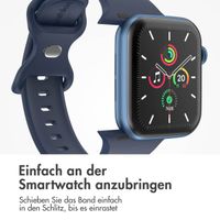 imoshion Silikon-Armband⁺ für  Apple Watch Series 1 t/m 9 / SE (38/40/41 mm) | Series 10 / 11 (42 mm) - Größe S/M - Midnight