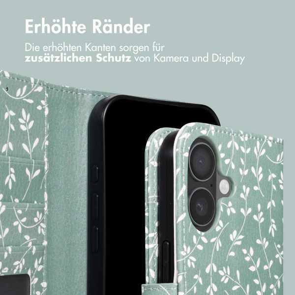 imoshion Design Klapphülle Apple iPhone 17 - Smoke Green Flowers