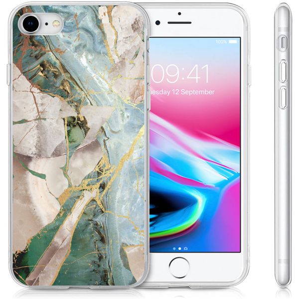 imoshion Design Hülle iPhone SE (2022 / 2020) / 8 / 7 / 6(s) - Marmor -Beige