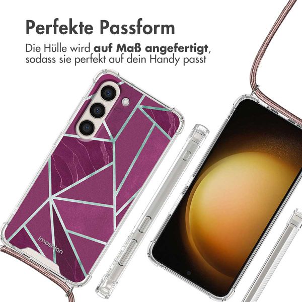 imoshion Design Hülle mit Band für das Samsung Galaxy S23 Plus - Bordeaux Graphic