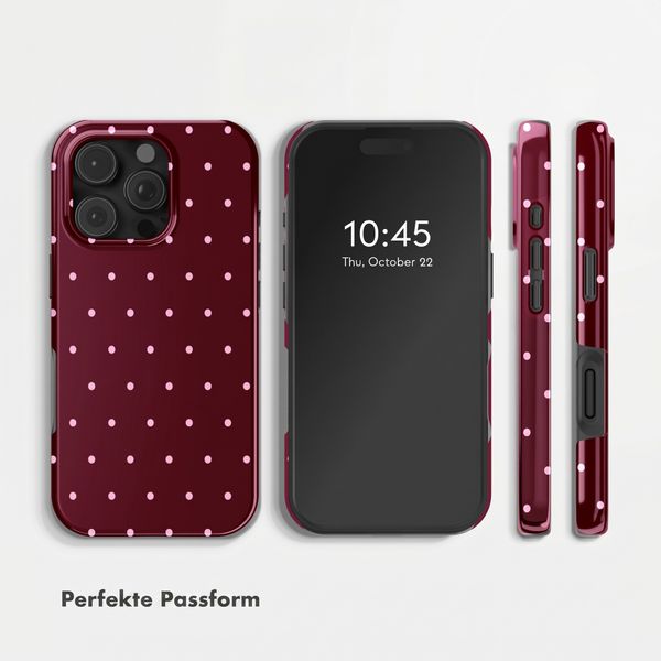 Selencia Vivid Back Cover Apple iPhone 16 Pro Max - Happy Dots Burgundy