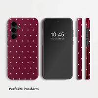 Selencia Vivid Back Cover Samsung Galaxy S24 FE - Happy Dots Burgundy