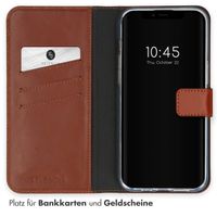 Selencia Echtleder Klapphülle Apple iPhone 15 Plus - Hellbraun