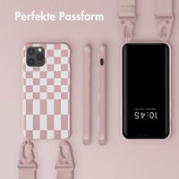 Selencia SilikonHülle design mit abnehmbarem Band Apple iPhone 11 Pro - Irregular Check Sand Pink