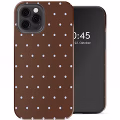 Selencia Vivid Back Cover Apple iPhone 12 (Pro) - Happy Dots Chocolate