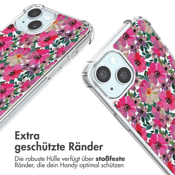 imoshion Design Hülle mit Band Apple iPhone 15 - Flower Water