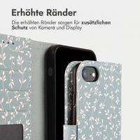 imoshion Design Klapphülle Apple iPhone SE (2022 / 2020) / 8 / 7 / 6(s) - Smoke Green Flowers