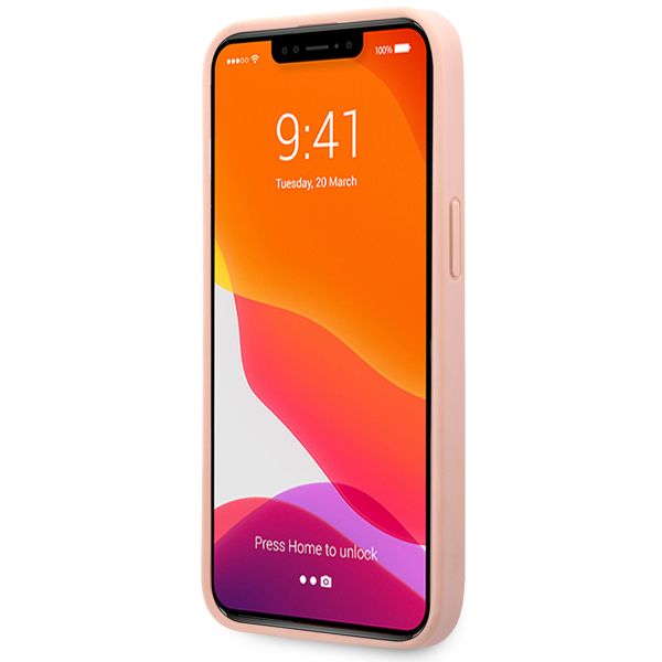 Guess 4G Metal Logo Saffiano Backcover Apple iPhone 13 Pro - Rosa