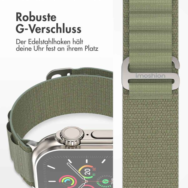 imoshion Nylon-Armband Alpine für die Apple Watch Series 1 bis 9 / SE (38/40/41 mm) | Series 10 (42 mm) - Olive