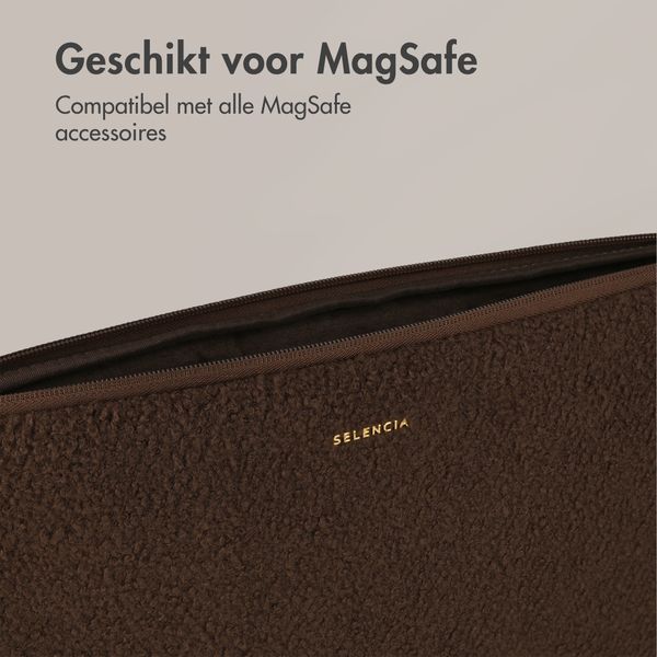 Selencia Teddy Laptop Hülle 13-14 Zoll - Laptop Sleeve - Choco Brown
