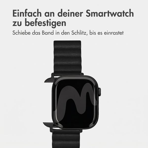 imoshion Magnetisches Kunstlederarmband für Apple Watch | 38/40/41/42 mm - Schwarz