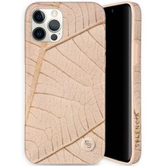 Selencia Aurora Fashion Back Case für das iPhone 12 (Pro) - ﻿Strapazierfähige Hülle - 100 % recycelt - Earth Leaf Beige