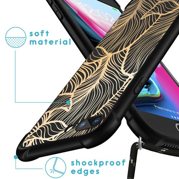 imoshion Design Hülle mit Band für das iPhone 8 Plus / 7 Plus - Golden Leaves