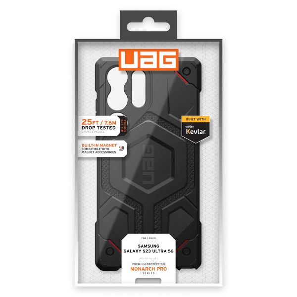 UAG Monarch Pro Backcover für das Samsung Galaxy S23 Ultra - Kevlar Black