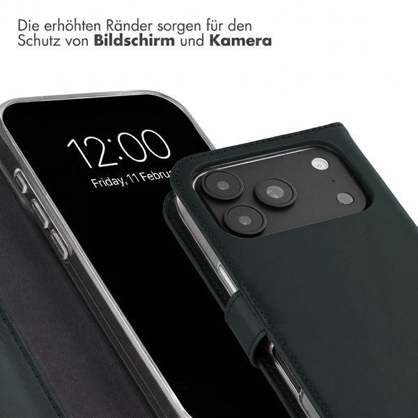 Selencia Echtleder Klapphülle Apple iPhone 18 Pro Max / 17 Pro Max - Grün