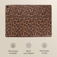 Selencia Sabi Klapphülle mit Leopardenmuster Samsung Galaxy Tab A11 Plus - Mocha Brown