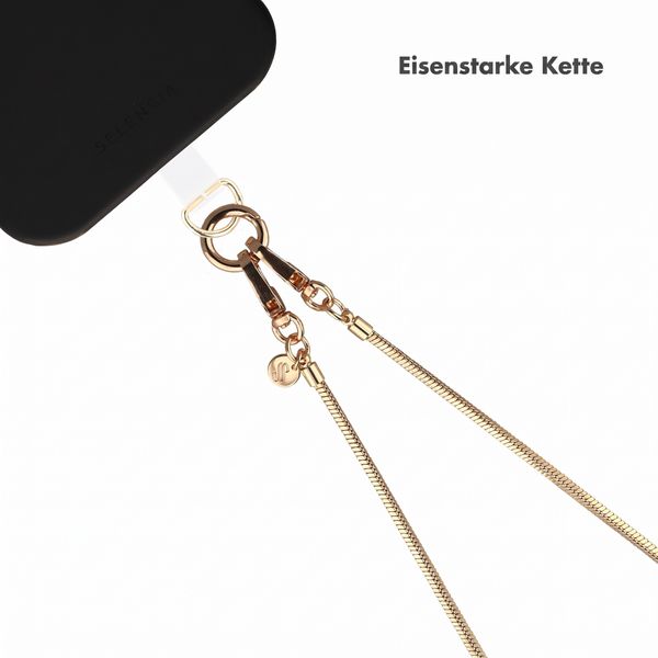 Selencia Sleek Chain-Handykette (kurz 115 cm) - Gold