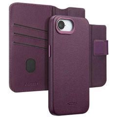 Accezz 2-in-1 Klapphülle aus Leder mit MagSafe Apple iPhone 16e - Heath Purple