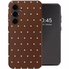 Selencia Vivid Back Cover Samsung Galaxy S24 FE - Happy Dots Chocolate