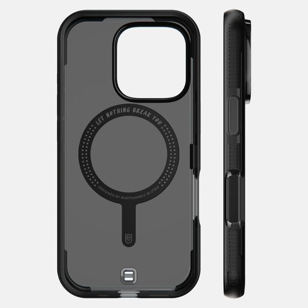 BodyGuardz Ace Pro MagSafe Back Cover für das iPhone 16 Pro - Smoke Black