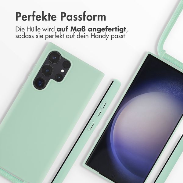 imoshion Silikonhülle mit Band für das Samsung Galaxy S23 Ultra - Mintgrün