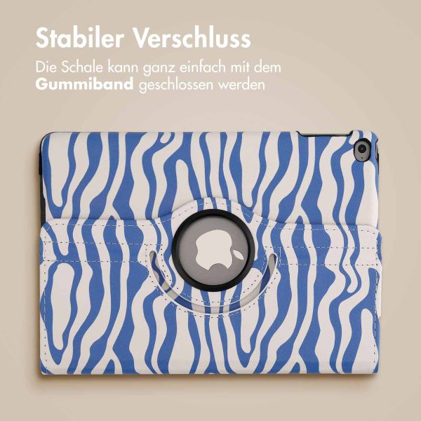imoshion 360° drehbare Design Klapphülle Apple iPad 6 (2018) 9.7 Zoll / iPad 5 (2017) 9.7 Zoll - White Blue Stripes