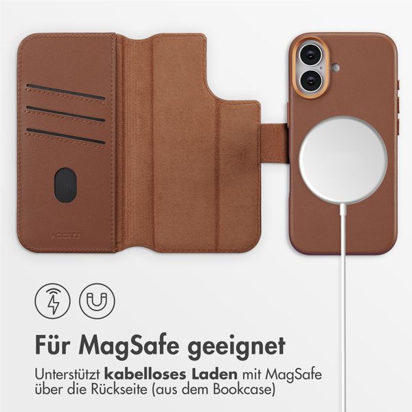 Accezz 2-in-1 Klapphülle aus Leder mit MagSafe Apple iPhone 17 - Sienna Brown