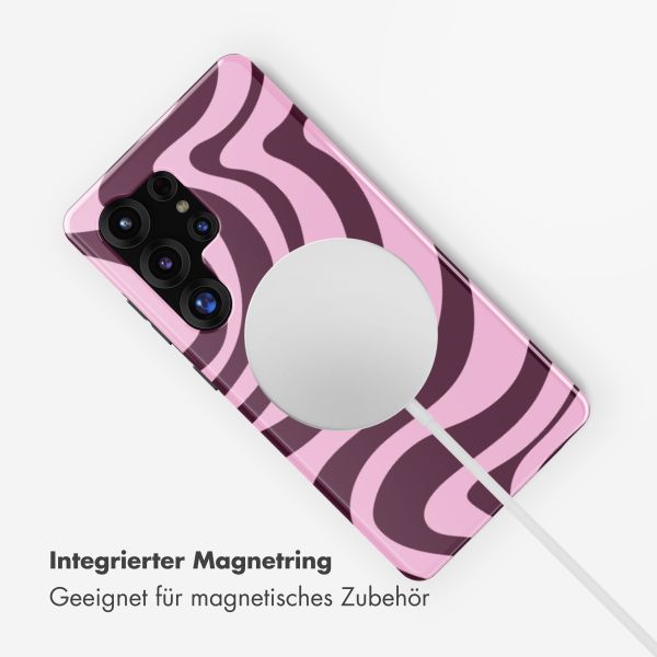 Selencia Vivid Rückabdeckung mit MagSafe Samsung Galaxy S25 Ultra - Wavy Swirl Pink Plum