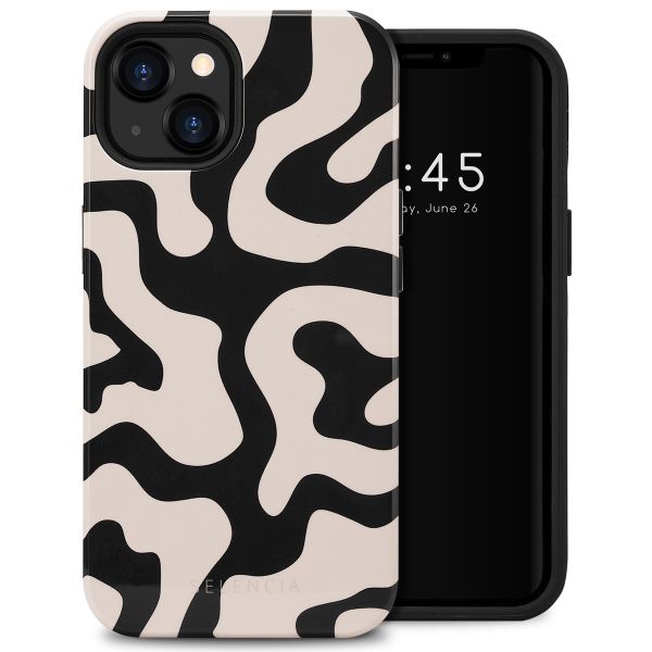 Selencia Vivid Tough Back Cover für das iPhone 13 - Art Wave Black