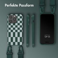Selencia SilikonHülle design mit abnehmbarem Band Apple iPhone 14 Pro - Irregular Check Green