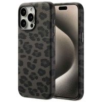 Selencia Sabi Backcover Leopardenmuster mit MagSafe Apple iPhone 15 Pro Max - Midnight Black