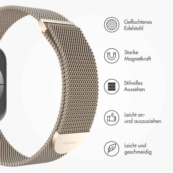 imoshion Magnetisches Milanaise Armband für das  Apple Watch Series 1 - 9 / SE (38/40/41 mm) | Series 10 / 11 (42 mm) - Größe M - Starlight