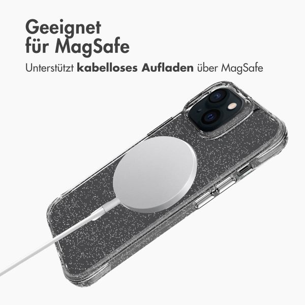 imoshion Klare Glitter Backcover mit MagSafe Apple iPhone 15 - Silber