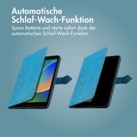 imoshion Mandala Klapphülle Apple iPad 9 (2021) 10.2 Zoll / iPad 8 (2020) 10.2 Zoll / iPad 7 (2019) 10.2 Zoll - Türkis