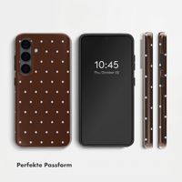 Selencia Vivid Back Cover Samsung Galaxy S24 - Happy Dots Chocolate
