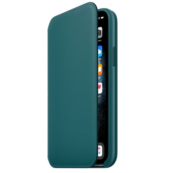 Apple Leather Folio Klapphülle für iPhone 11 Pro - Peacock