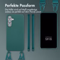 Selencia SilikonHülle mit abnehmbarem Band Samsung Galaxy S25 FE - Dunkelgrün