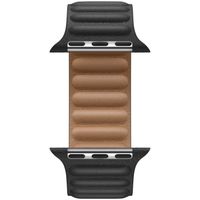 Apple Leather Link Armband für das  Apple Watch Series 1 t/m 9 / SE (38/40/41 mm) | Series 10 / 11 (42 mm) - Größe S/M - Schwarz