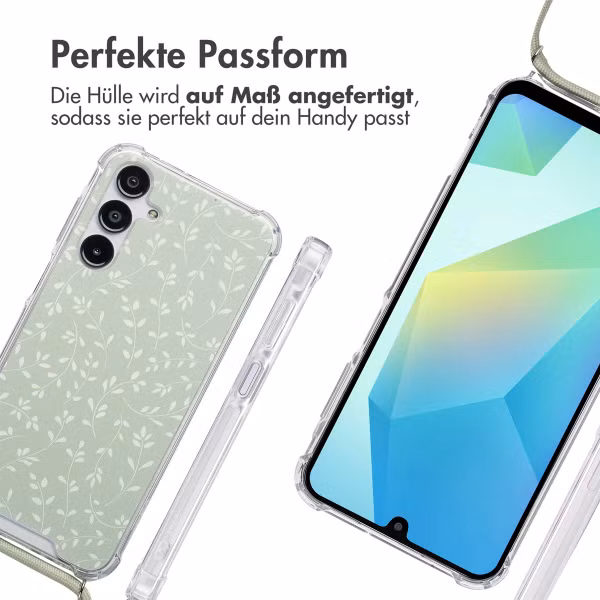 imoshion Design Hülle mit Band Samsung Galaxy A16 - Smoke Green Flowers