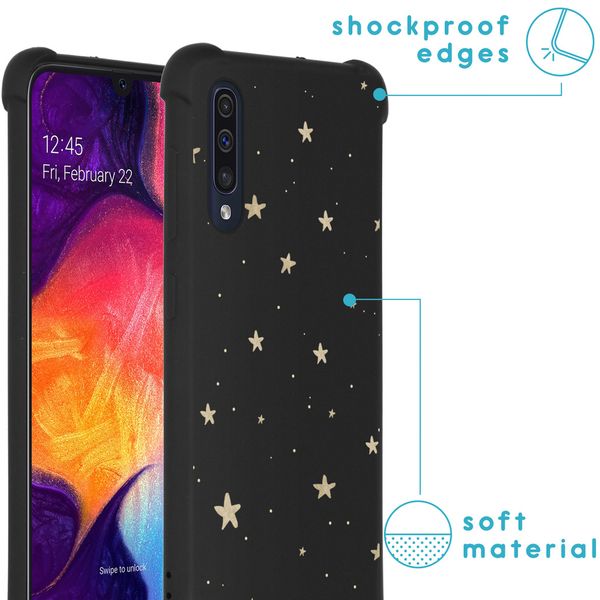 imoshion Design Hülle mit Band für das Samsung Galaxy A50 - Stars Gold