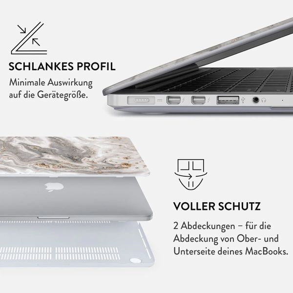 Burga Hardshell Hülle für das MacBook Air 13 Zoll (2022) / Air 13 Zoll (2024) M3 chip - A2681 / A3113 - Snowstorm