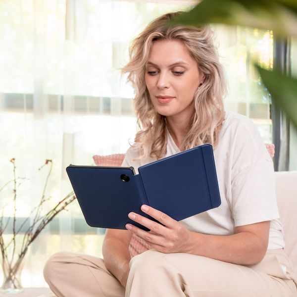 imoshion Slim Hard Case Klapphülle Kobo Libra Colour - Dunkelblau