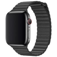 Apple ﻿Lederarmband M für Apple Watch Series 1 bis 10 / SE / Ultra (2) (44/45/46/49 mm) - Schwarz