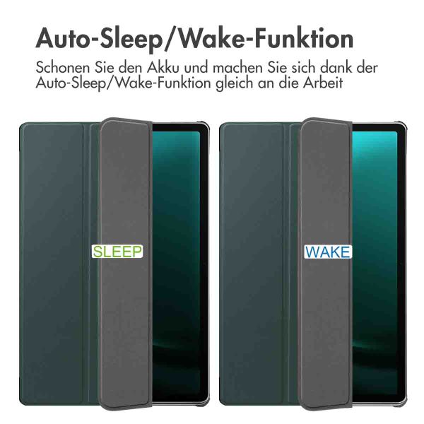 imoshion Trifold Klapphülle Samsung Galaxy Tab S10 Plus / Tab S9 FE Plus / Tab S9 Plus - Dunkelgrün