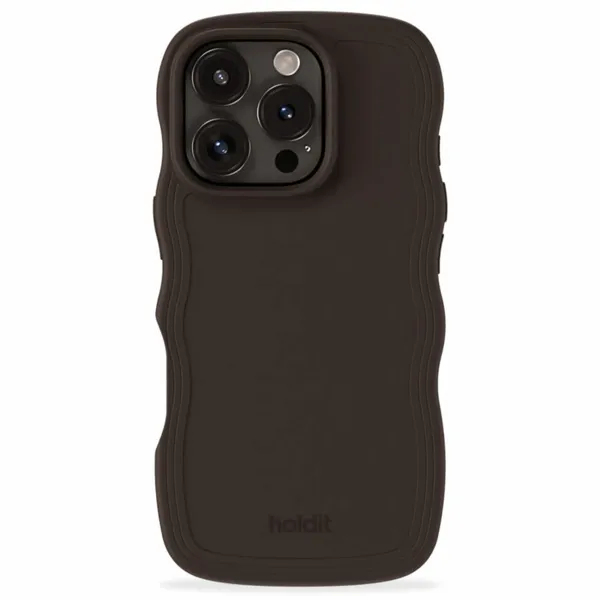 Holdit Wavy Case für das iPhone 16 Pro - Chocolate