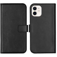 Selencia Echtleder Klapphülle iPhone 12 Mini - Schwarz