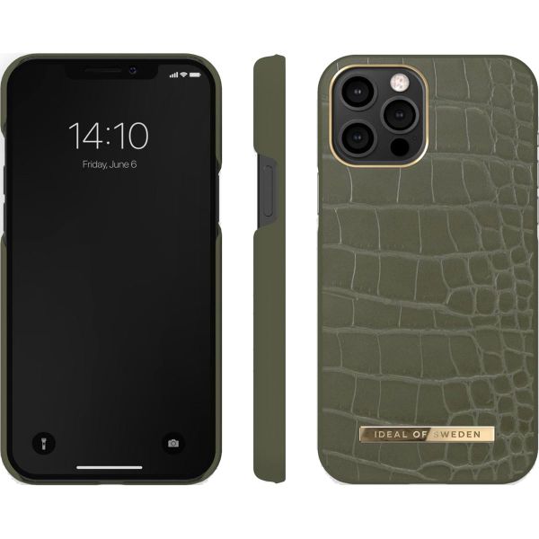 iDeal of Sweden Atelier Backcover für das iPhone 12 (Pro) - Khaki Croco