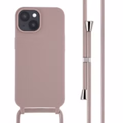 imoshion Silikonhülle mit Band für das Apple iPhone 15 - Sand Pink